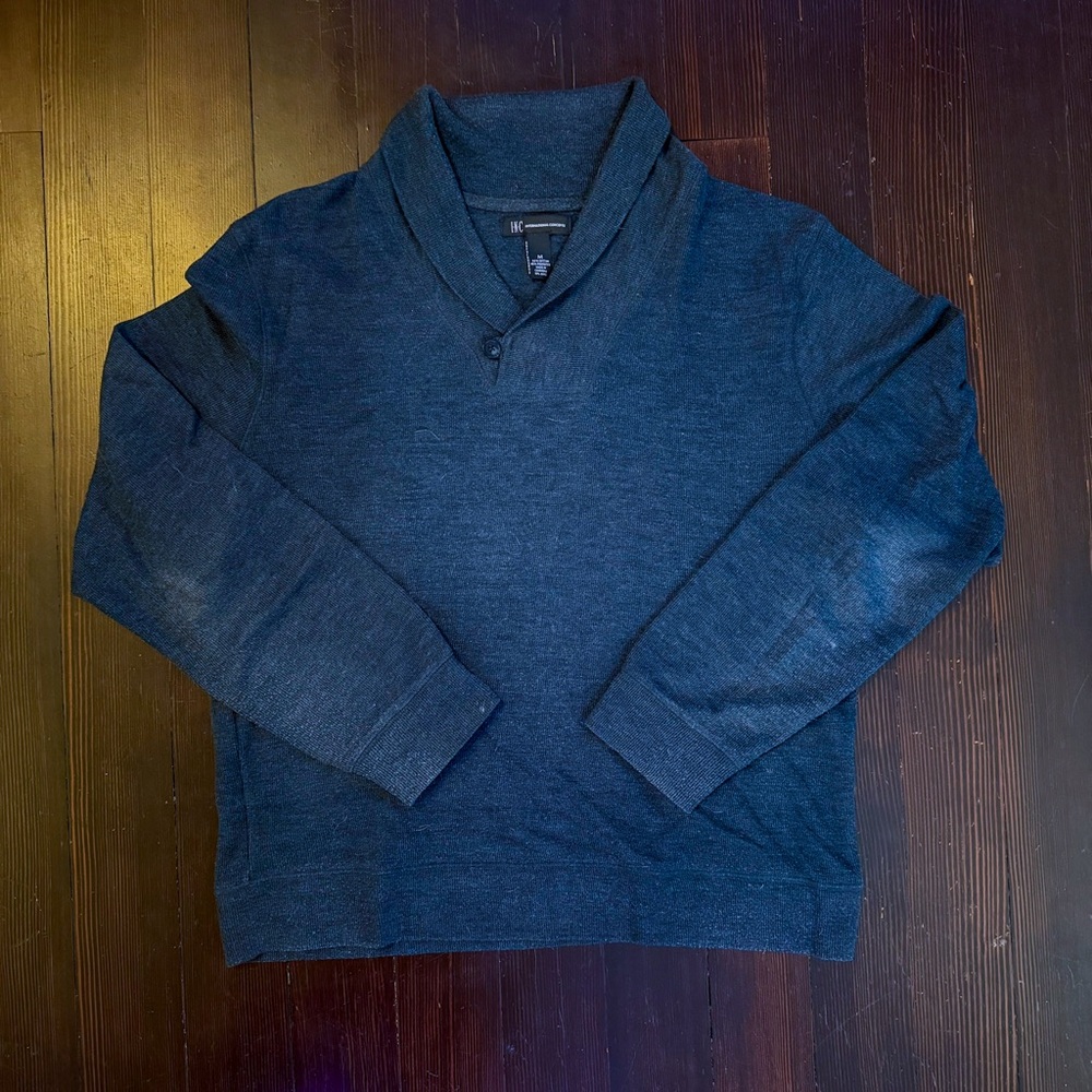 INC International Concepts Men's Dark Blue Grey V-Neck Sweater
